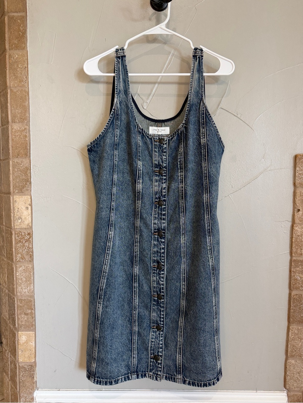 Rag & Bone - NWT- Women's Denim Button-Front Tank Dress
